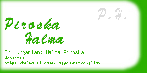 piroska halma business card